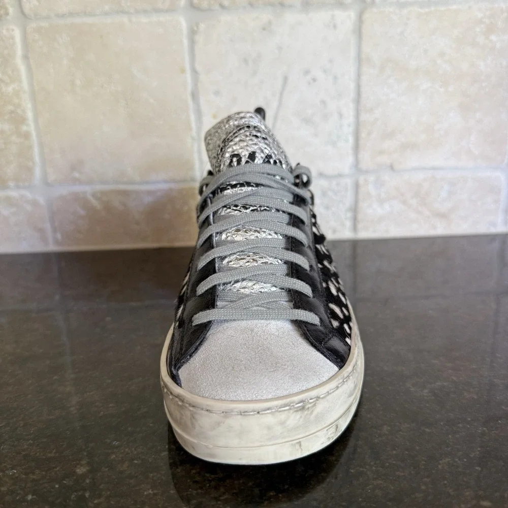 Revolve P448 John Calf Hair Spotted Cowiena Sneaker Black White EU 39 US 8.5 9